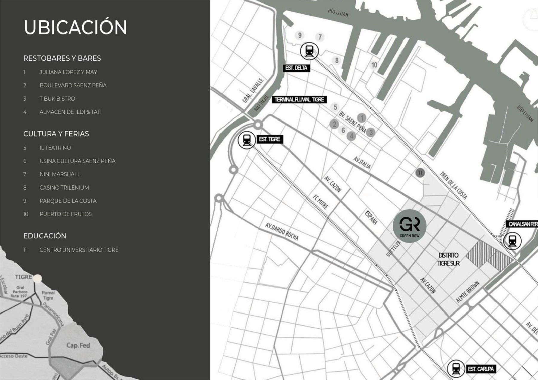 Plano de ubicación de Green Row