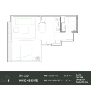 Unidad monoambiente 2